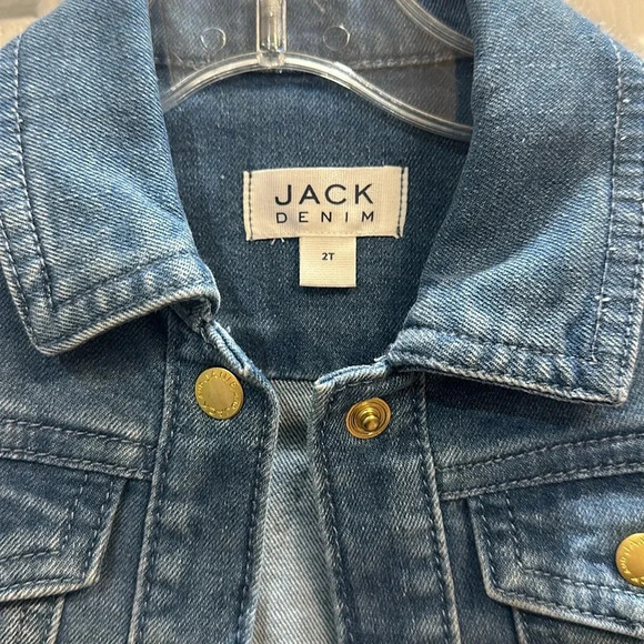Janie and Jack toddler Girls denim jacket with gold buttons EUC 2T - Picture 2 of 5